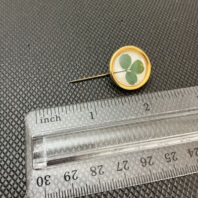 Vintage Real Shamrock Stick Pin Brooch