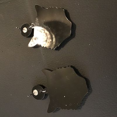 Black Cat Acrylic Dangle Earrings