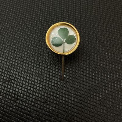 Vintage Real Shamrock Stick Pin Brooch