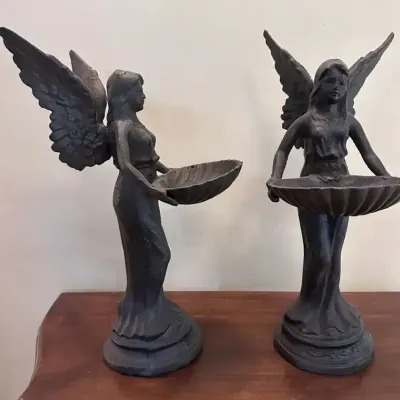 Cast Metal Angel Garden Feeders