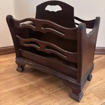 Mahogany Canterbury Magazine Rack