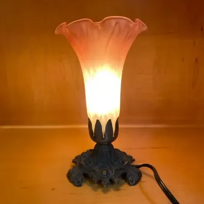 Pink Lily-Shade Accent Lamp