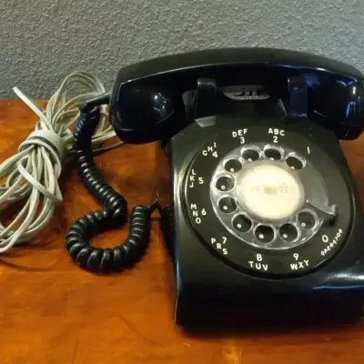 Stromberg-Carlson Black Rotary Telephone 