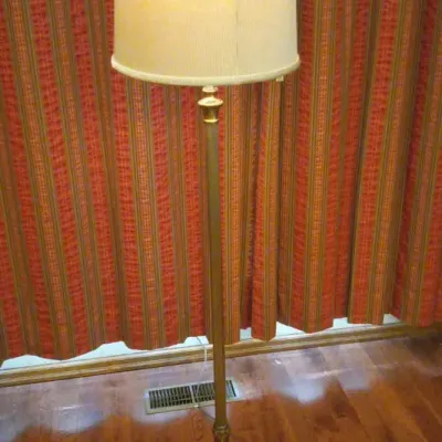 1920s–30s Art Deco Swing-Arm Floor Lamp with Ornate Stone Base