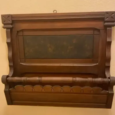 Victorian Eastlake Wood Towel Holder 
