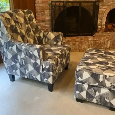 Stanton Pacific Furniture Ind Armchair and Ottoman #2