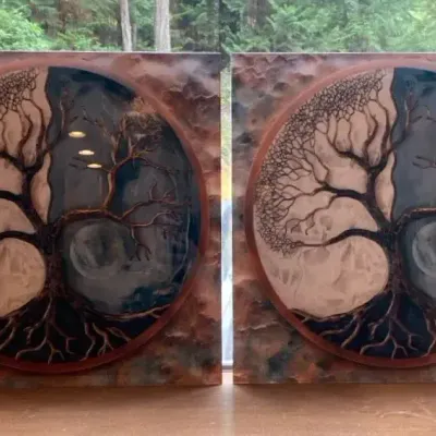 Tree of Life Colored Glass Panels 