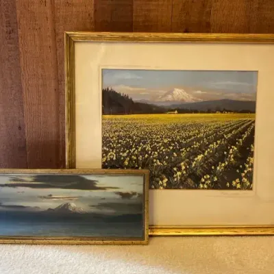 Daffodils-Roger Dudley/Seattle & Mt. Rainier-Colorized 