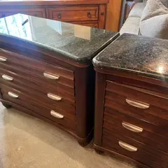 Sale Photo Thumbnail #16: Bernhardt Matching Chests.  Forrest Green Marble tops