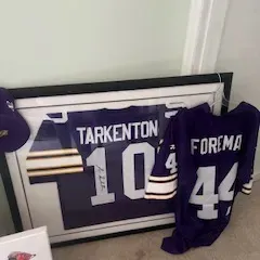 Sale Photo Thumbnail #35: Tarkenton signed Frame Jersey