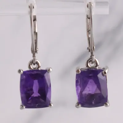 6.8ctw Amethyst Dangle Earrings