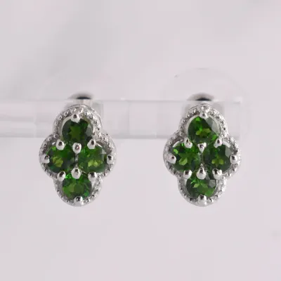 Chrome Diopside Sterling Silver Stud Earrings