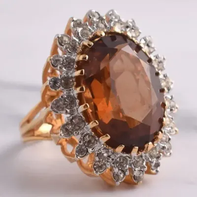 18k Yellow Gold Plated Halo Ring