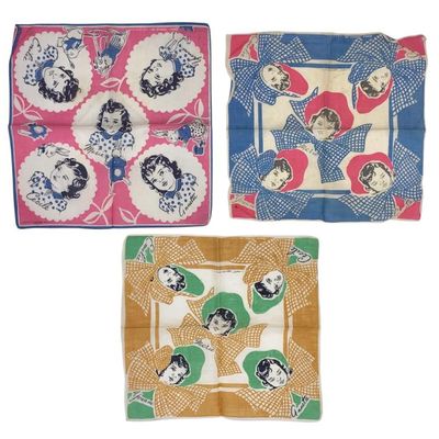3 Dionne quintuplets handkerchiefs