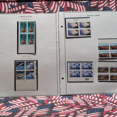 Sale Photo Thumbnail #390: Six Assorted U.S. Plate Block Stamps