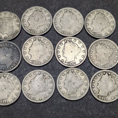 Sale Photo Thumbnail #391: (2) 1905, (3) 1906, (3) 1907, 1910, (2) 1911, & 1912 Liberty Head V Nickels