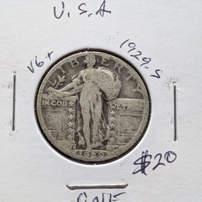 Sale Photo Thumbnail #237: 1929-S 90% Silver Standing Liberty Quarter - 97 Years Old!
