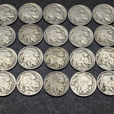 Sale Photo Thumbnail #168: (20) 1920-1930 Indian Head Buffalo Nickels