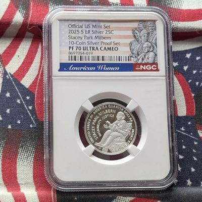 Sale Photo Thumbnail #355: 2025-S American Women Stacey Park Milbern Quarter NGC Proof 79 Ultra Cameo - From Official U.S. Mint 10-Coin Silver Proof Set