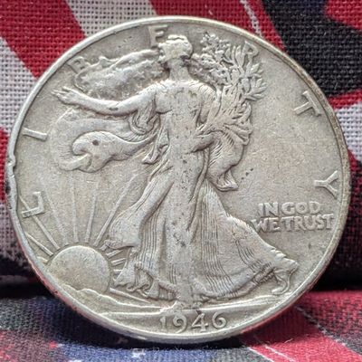 Sale Photo Thumbnail #172: 1946 Walking Liberty Half Dollar, 90% Silver
