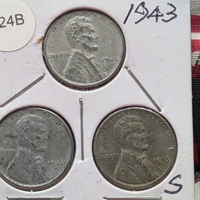 Sale Photo Thumbnail #145: 1943-P,D & S Lincoln Steel Wheat Cents