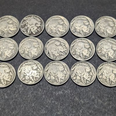 Sale Photo Thumbnail #175: (15) 1930-1937 Indian Head Buffalo Nickels