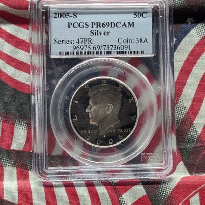 Sale Photo Thumbnail #148: 2005-S Silver Kennedy Half Dollar PCGS PR69DCAM