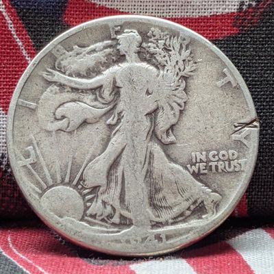 Sale Photo Thumbnail #31: 1941 Walking Liberty Half Dollar, 90% Silver