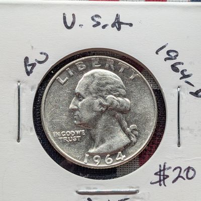 Sale Photo Thumbnail #338: 1964-D 90% Silver Washington Quarter