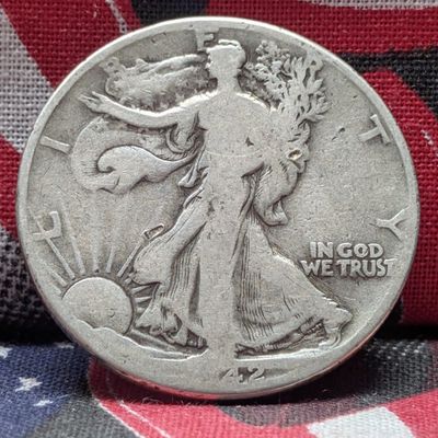 Sale Photo Thumbnail #116: 1942 Walking Liberty Half Dollar, 90% Silver