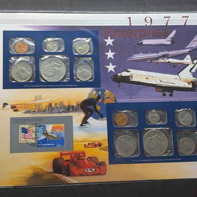 Sale Photo Thumbnail #287: 1977 P & D U.S. Uncirculated Mint Sets With Mint Stamp
