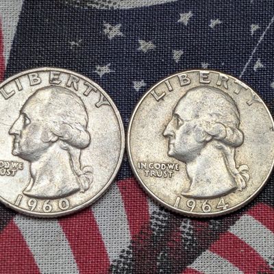 Sale Photo Thumbnail #328: 1960-D & 1964-D Washington Quarters, 90% Silver