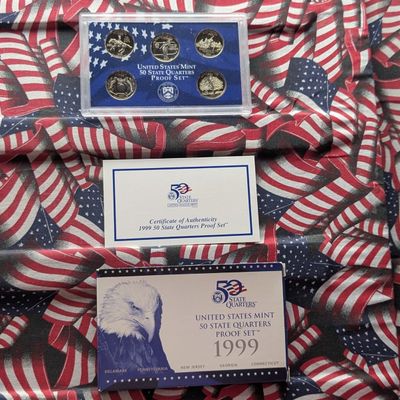 Sale Photo Thumbnail #187: 1999-S U.S. Mint Proof State Quarters Set in OGP w/ COA