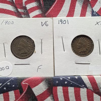 Sale Photo Thumbnail #193: 1900 & 1901 Indian Head Cents
