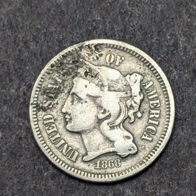 Sale Photo Thumbnail #254: 1868 Three Cent Nickel