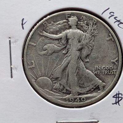 Sale Photo Thumbnail #26: 1940 90% Silver Walking Liberty Half Dollar - WWII Era