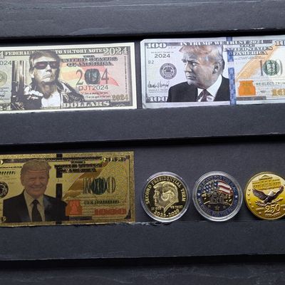 Sale Photo Thumbnail #3: 2024 Donald Trump Novelty Collectibles - Donald Trump Notes & Coins/Rounds - No Melt/Face Value