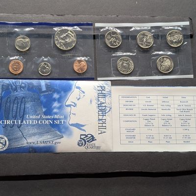 Sale Photo Thumbnail #40: 1999-P Only U.S. Mint Uncirculated Coin Set with State Quarters In OGP w/COA