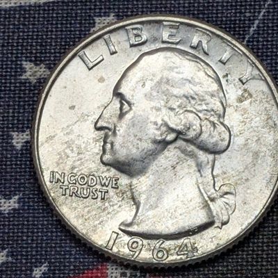 Sale Photo Thumbnail #292: 1964-D Washington Quarter (BU) 90% Silver, 62 Years old