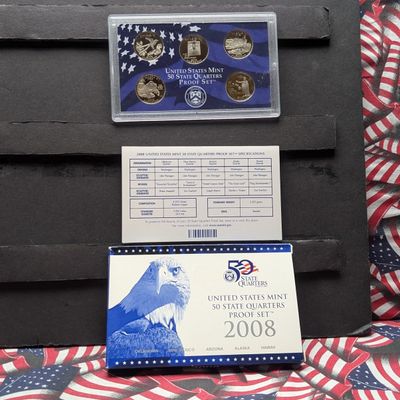 Sale Photo Thumbnail #211: 2008-S U.S. Mint Proof State Quarters Set in OGP w/ COA