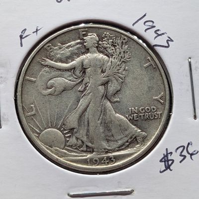 Sale Photo Thumbnail #229: 1943 90% Silver Walking Liberty Half Dollar - Pre-WWII Era!