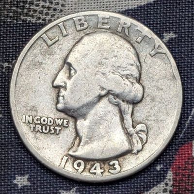 Sale Photo Thumbnail #196: 1943 Washington Quarter, 90% Silver, 83 Years old, WWII Era