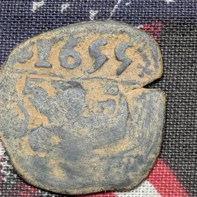 Sale Photo Thumbnail #260: 1655 Pirate Era Coin, Very Rare with Date On It, 371 Years Old!