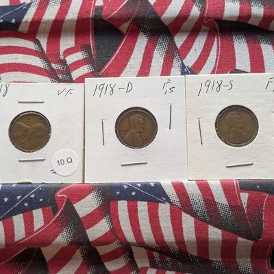 Sale Photo Thumbnail #60: 1918-P, D, & S Lincoln Wheat Cents