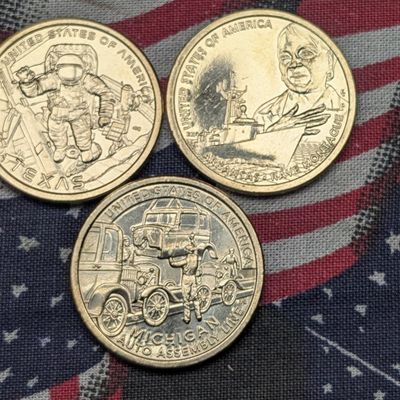 Sale Photo Thumbnail #163: (3) 2025-D Uncirculated Innovation Dollars, Michigan, Arkansas, & Texas