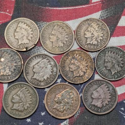 Sale Photo Thumbnail #33: 1899-1908 Indian Head Cents - 10 Consecutive Dates