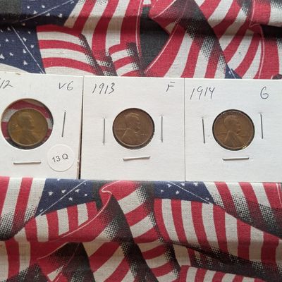 Sale Photo Thumbnail #78: 1912, 1913, & 1914 Lincoln Wheat Cents