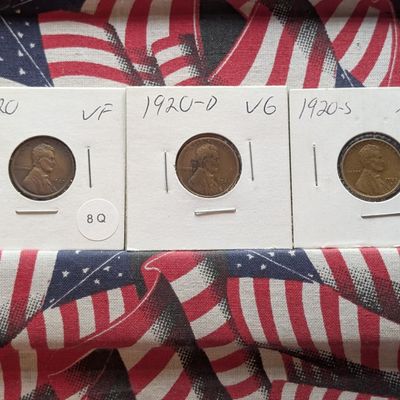 Sale Photo Thumbnail #48: 1920-P, D, & S Lincoln Wheat Cents