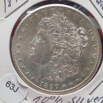 Sale Photo Thumbnail #377: 1897-S Morgan Dollar - 90% Silver - Mint Mark Error