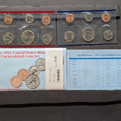 Sale Photo Thumbnail #10: 1994 P & D U.S. Mint Uncirculated Coin Set In OGP w/COA